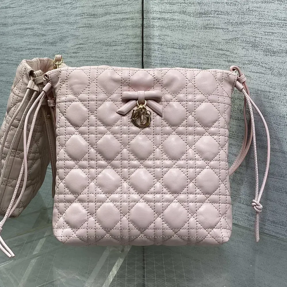 Dior Adiorable Mini Bucket Bag Soupir Pink Cannage Lambskin for Women Dior Adiorable Mini Bucket Bag Soupir Pink Cannage Lambskin for Women