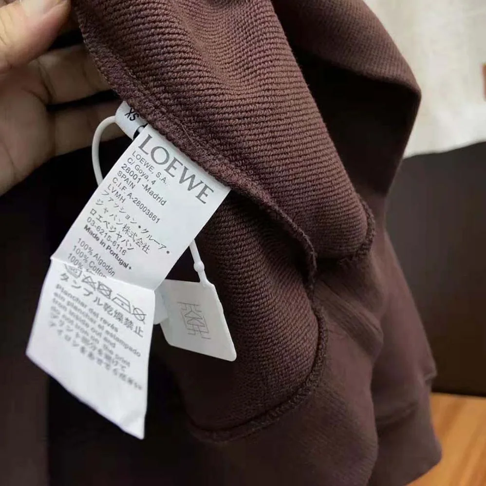Loewe Anagram Leather Patch Hoodie in Cotton for Men