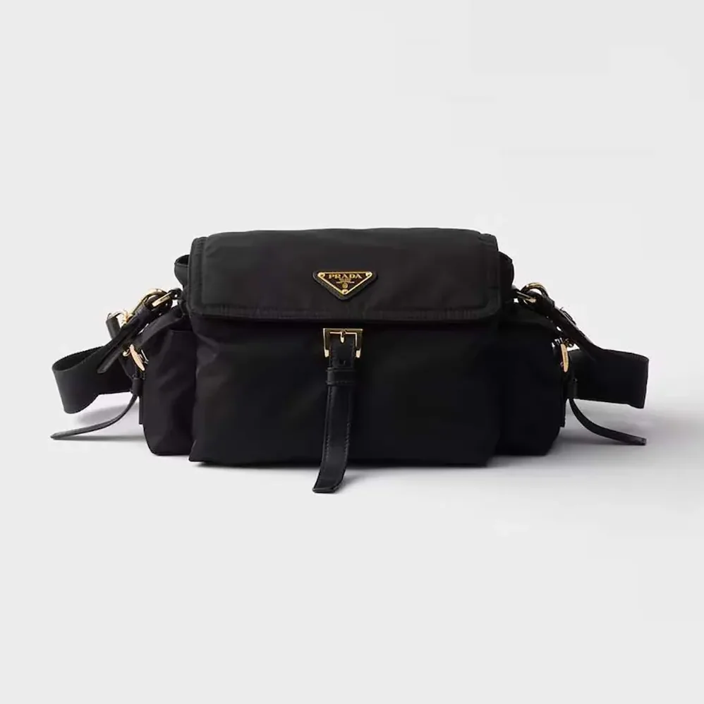 Prada Explore Medium Re-Nylon Shoulder Bag With Flap for Women Prada Explore Medium Re-Nylon Shoulder Bag With Flap for Women