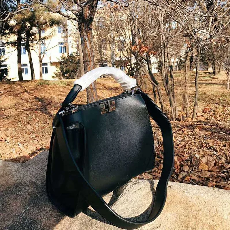 Fendi Peekaboo Essential Black Leather Bag for Women Fendi Peekaboo Essential Black Leather Bag for Women