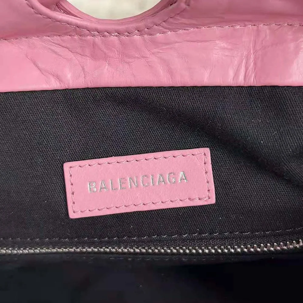 Balenciaga Crush Small Tote Bag in Pink Crushed Calfskin for Women Balenciaga Crush Small Tote Bag in Pink Crushed Calfskin for Women