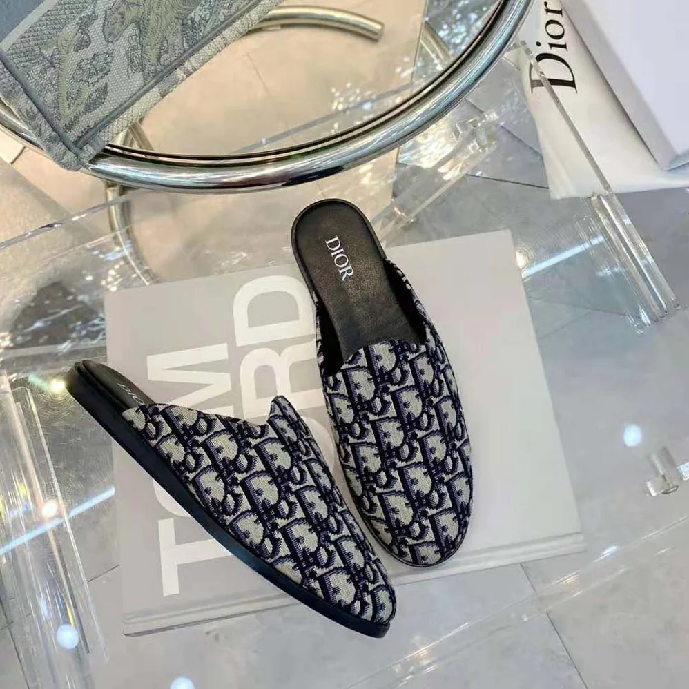 Dior Indior Mule Beige and Black Dior Oblique Jacquard for Men Dior Indior Mule Beige and Black Dior Oblique Jacquard for Men