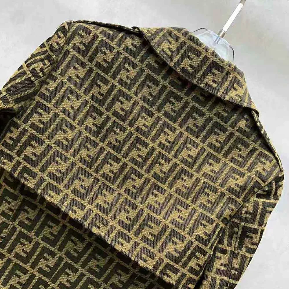 Fendi Overcoat Brown Canvas Trench Coat for Women