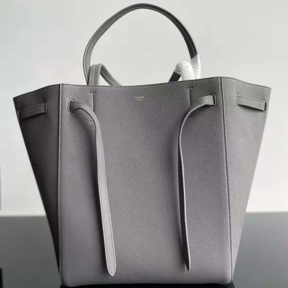 Celine Small Cabas Phantom in Soft Grained Calfskin for Women in Silver Celine Small Cabas Phantom in Soft Grained Calfskin for Women in Silver