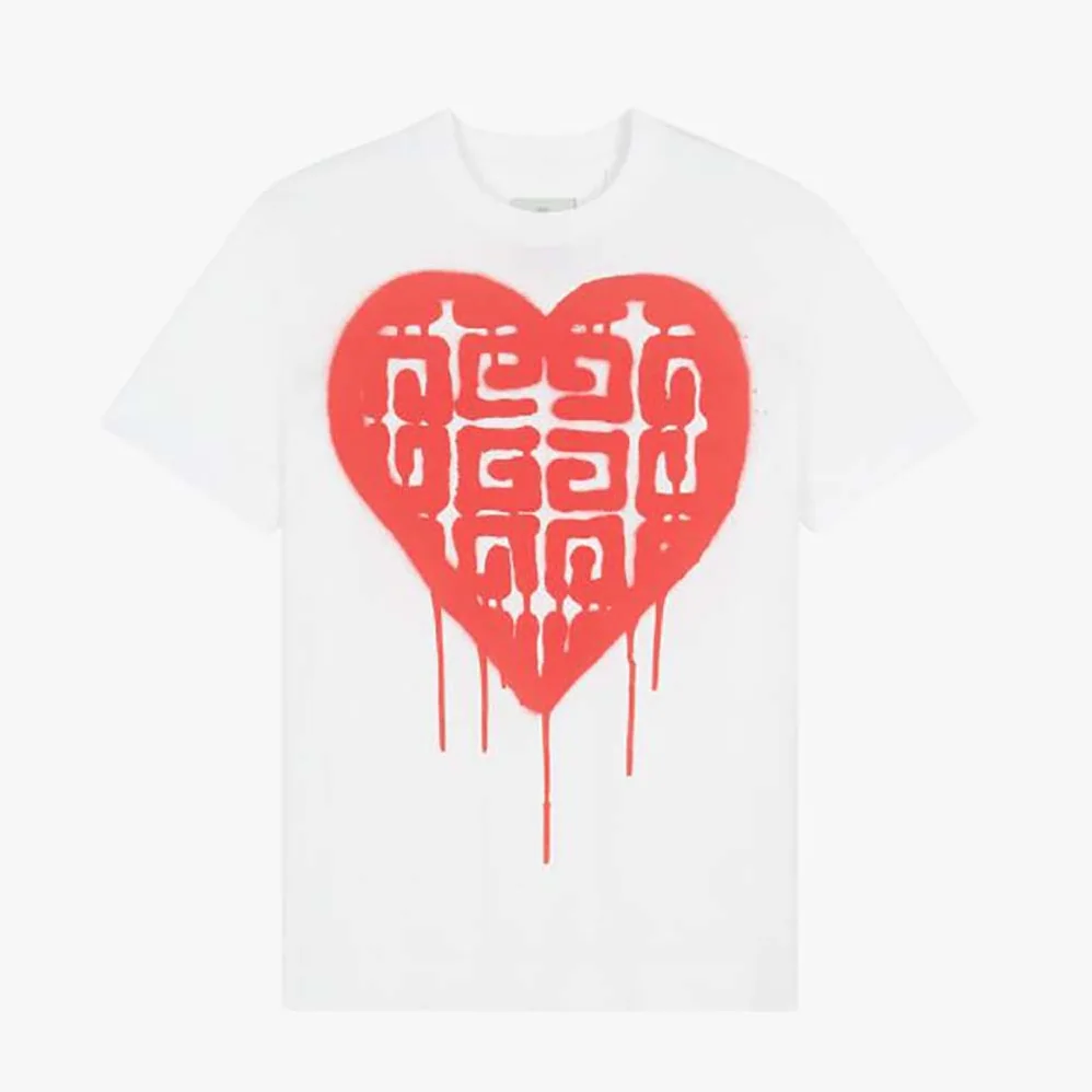 Givenchy Slim Fit T-Shirt in Jersey with Tag Effect Print for Men in White