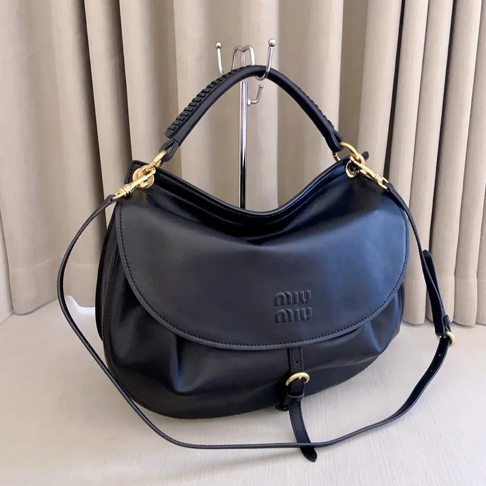 Miu Miu Rendez for Women in Vous Leather Bag Black Miu Miu Rendez for Women in Vous Leather Bag Black