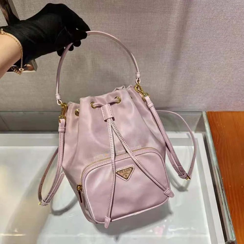 Prada Duet Re-Nylon Shoulder Bag for Women in Pink Prada Duet Re-Nylon Shoulder Bag for Women in Pink