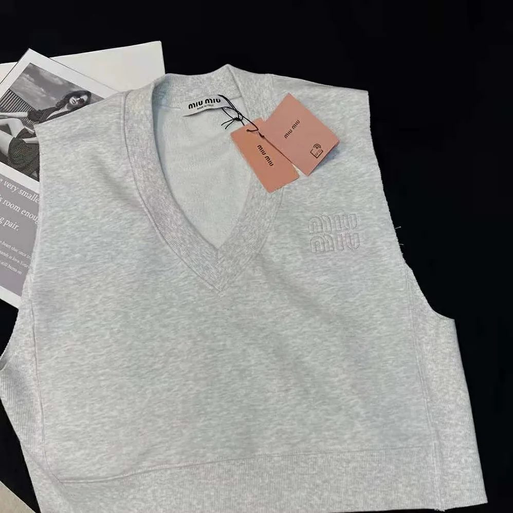 Miu Miu Embroidered Cotton Fleece Sweatshirt for Women