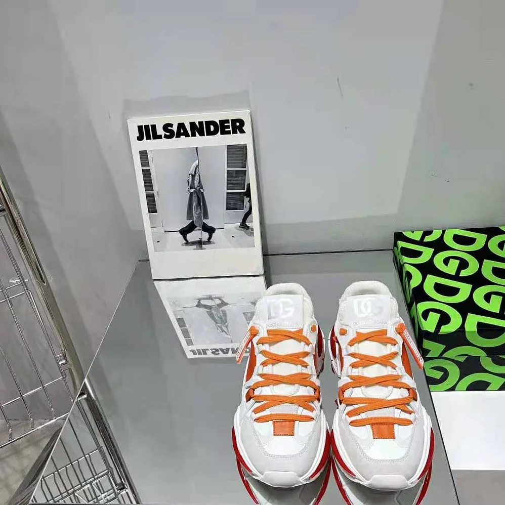 Dolce Gabbana D&G Mixed-Material Airmaster Sneakers for Unisex in Orange
