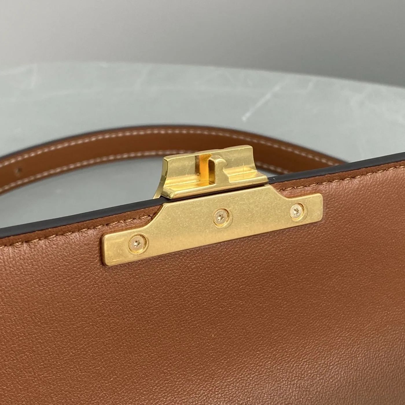 Celine Triomphe Shoulder Bag Brown / .04LU Celine Triomphe Shoulder Bag Brown / .04LU