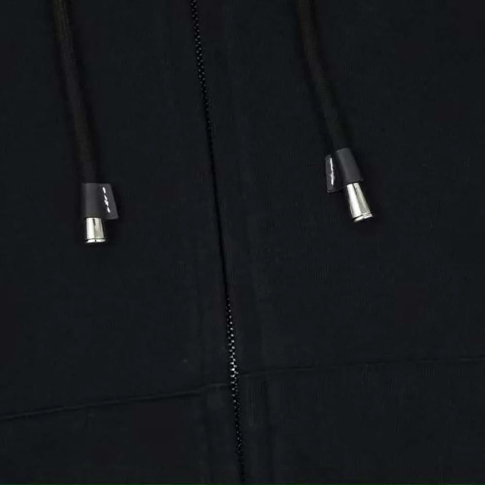 Burberry Check Trim Cotton Zip Hoodie for Women in Black