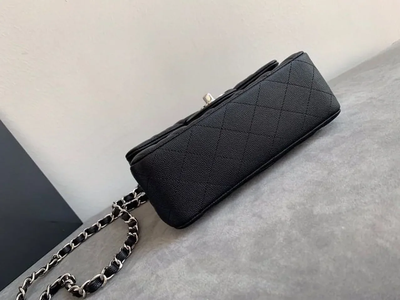Chanel Classic Flap Bag Small Crossbody in Black Silver Hardware