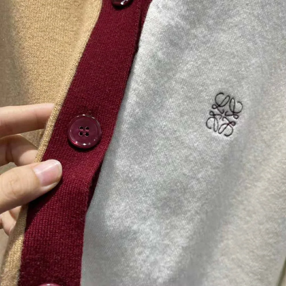 Loewe Anagram Asymmetric Cardigan in Wool for Women