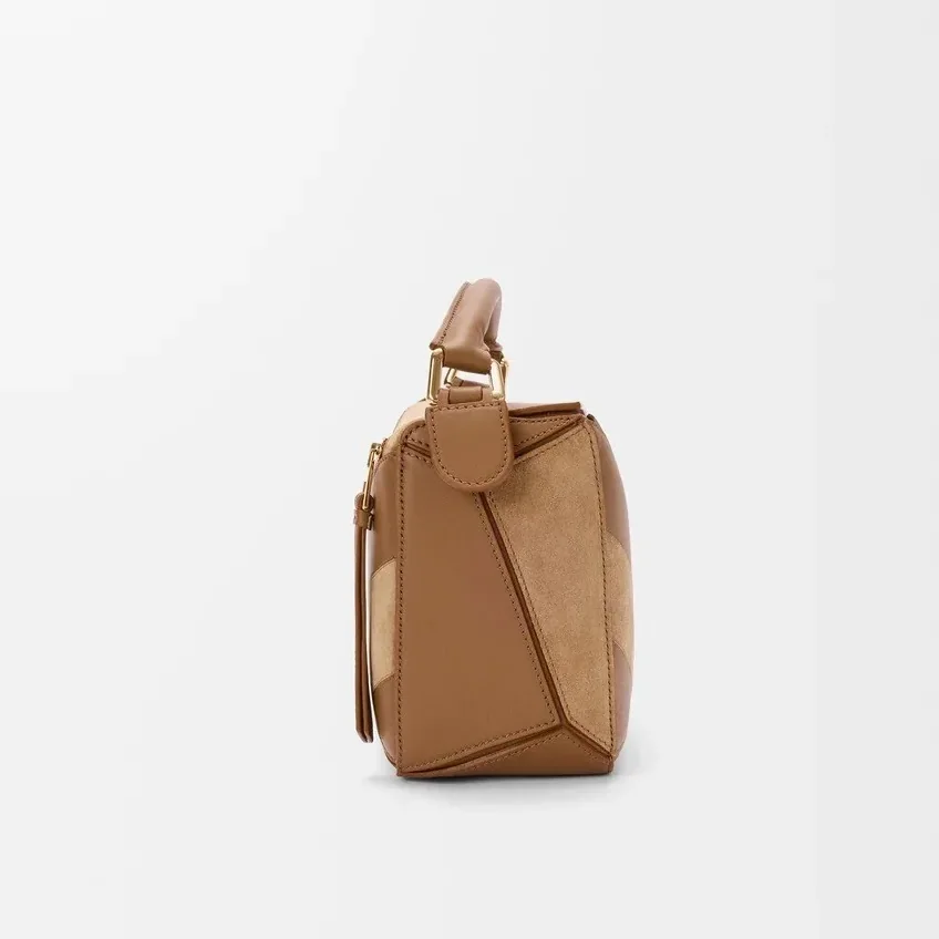 Loewe Small Puzzle Bag Oak Suede / A510S21XBR Loewe Small Puzzle Bag Oak Suede / A510S21XBR