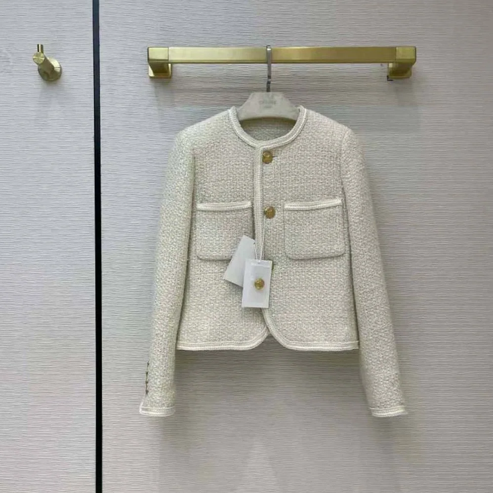 Celine Chasseur Jacket in Boucle Tweed for Women in White Celine Chasseur Jacket in Boucle Tweed for Women in White