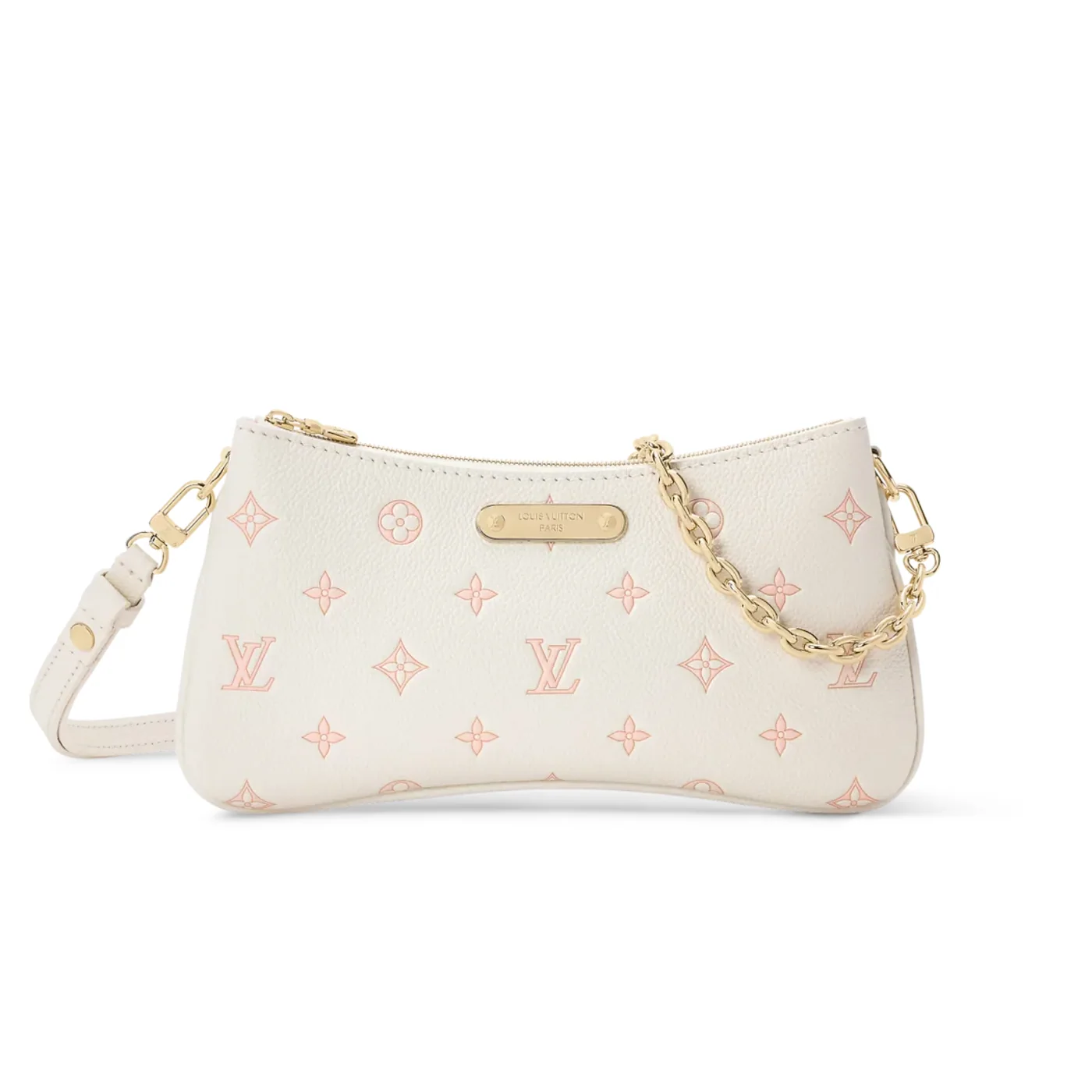 Louis Vuitton Pochette Liv Shoulder Bag / Milky White/ Peach Gold Hardware