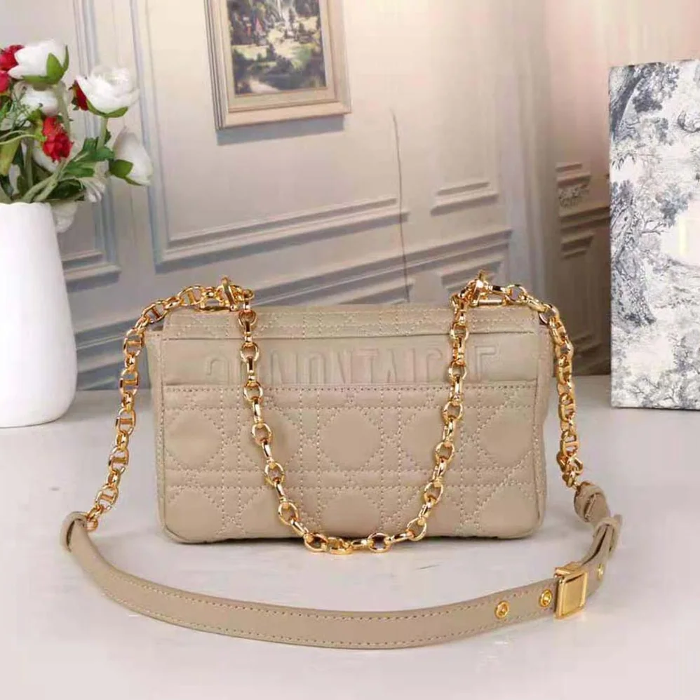 Dior Small Dior Caro Bag Beige Supple Cannage Calfskin for Women Dior Small Dior Caro Bag Beige Supple Cannage Calfskin for Women