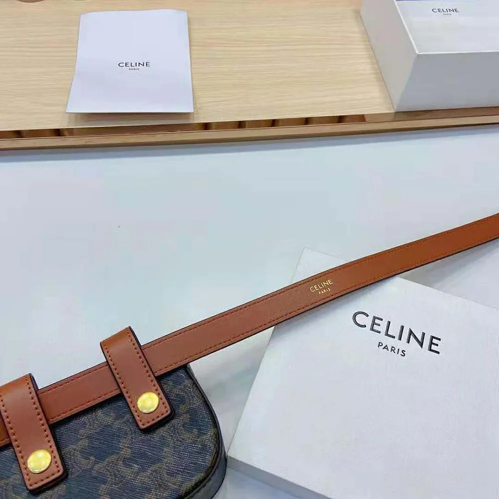Celine Belt Bag Triomphe Belt in Triomphe Canvas and Calfskin for Women Celine Belt Bag Triomphe Belt in Triomphe Canvas and Calfskin for Women