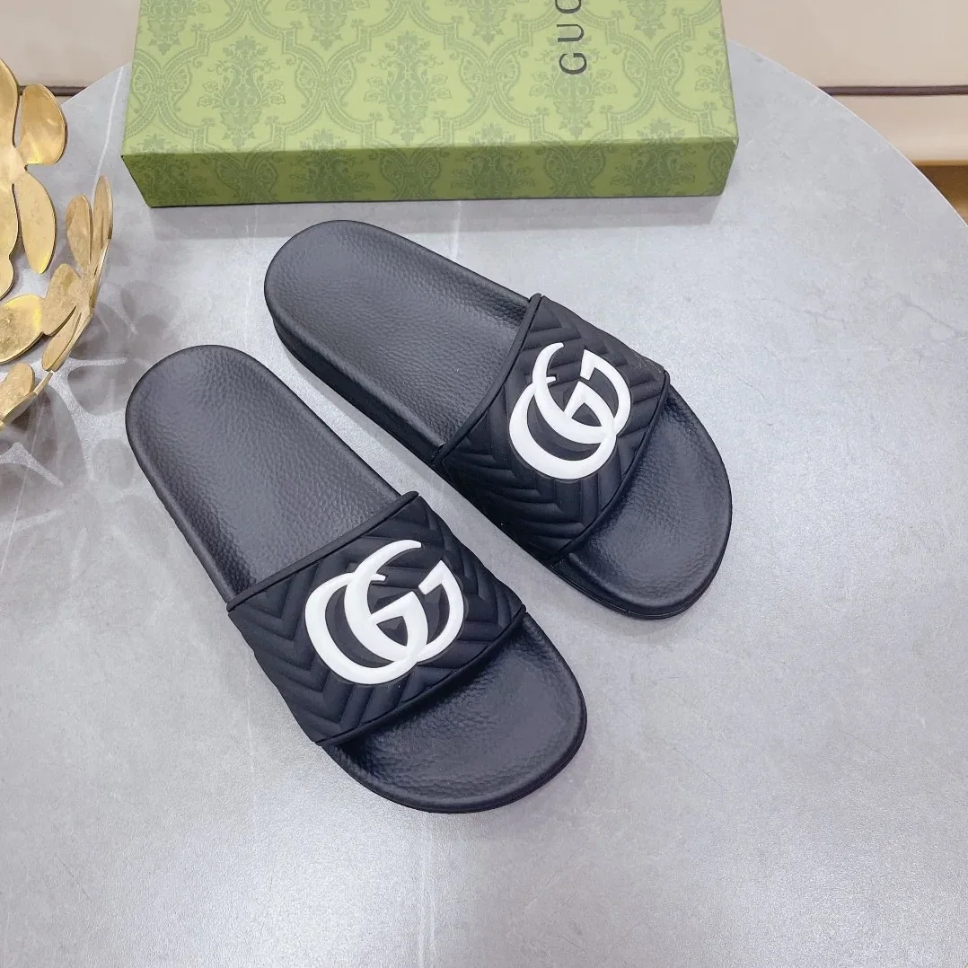 Gucci Quilted GG Rubber Slide Black And White for Women Gucci Quilted GG Rubber Slide Black And White for Women