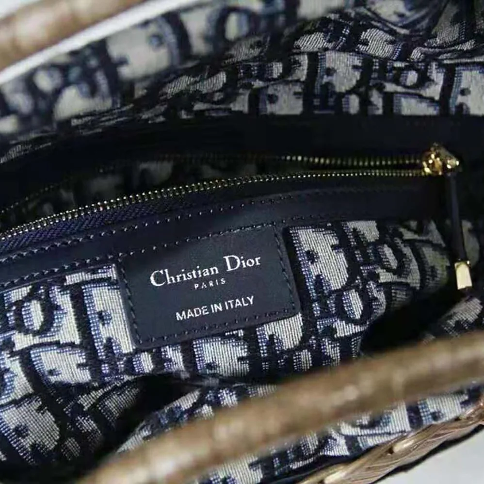 Dior Dior Wicker Basket Bag Blue Dior Oblique Jacquard and Natural Wicker for Women Dior Dior Wicker Basket Bag Blue Dior Oblique Jacquard and Natural Wicker for Women