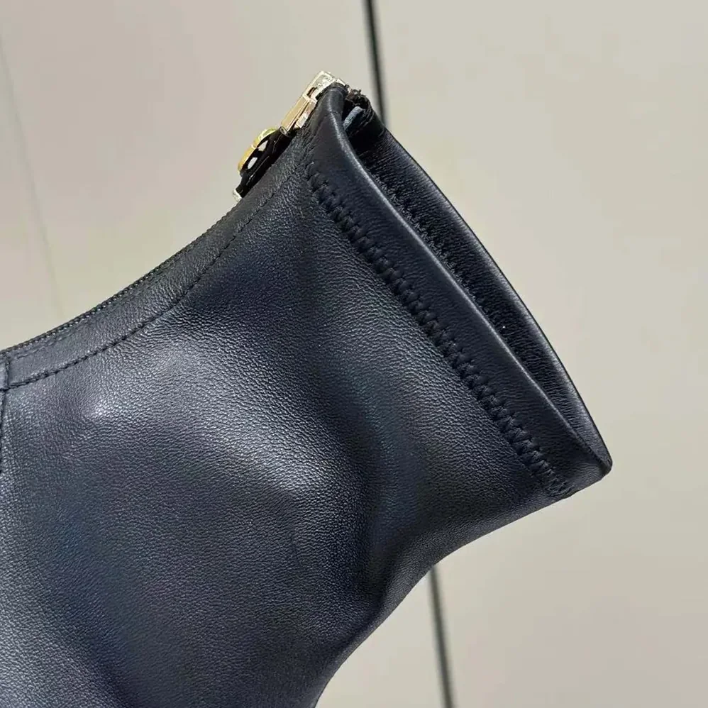 Dior Belle-D Heeled Ankle Boot Black Calfskin for Women