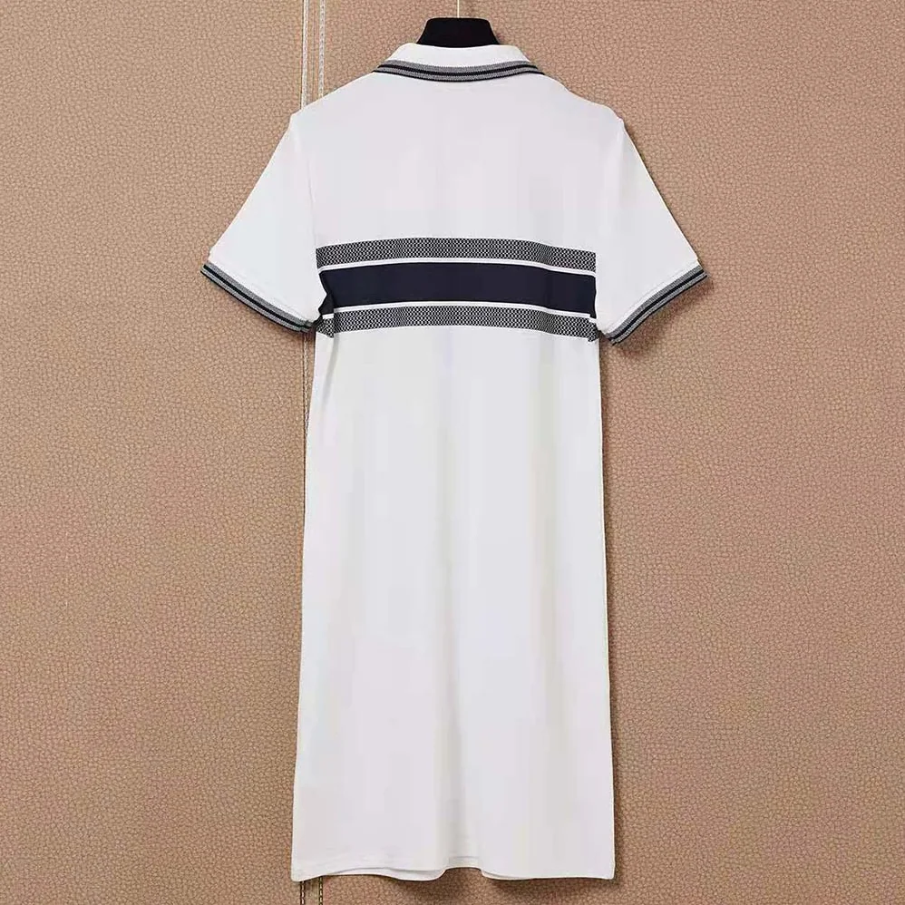 Dior Dioriviera Polo Shirt Dress White and Navy Blue Cotton Jersey for Women