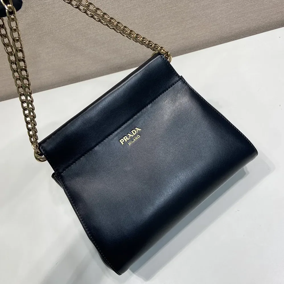 Prada Enchaîné Mini Leather Bag for Women in Black