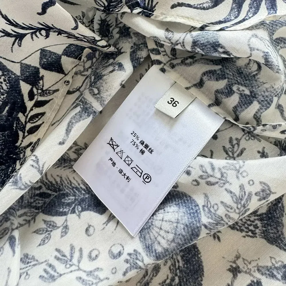 Dior Pants White and Navy Blue Toile de Jouy Soleil Cotton Voile for Women