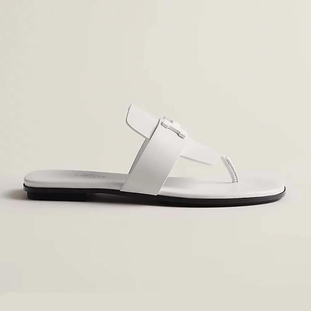 Hermes Galerie Sandal in Calfskin for Women in White