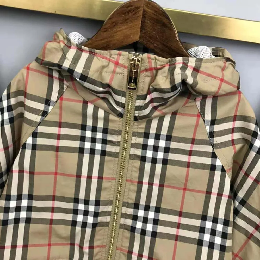 Burberry Kids' Vintage Check Cotton Hooded Jacket