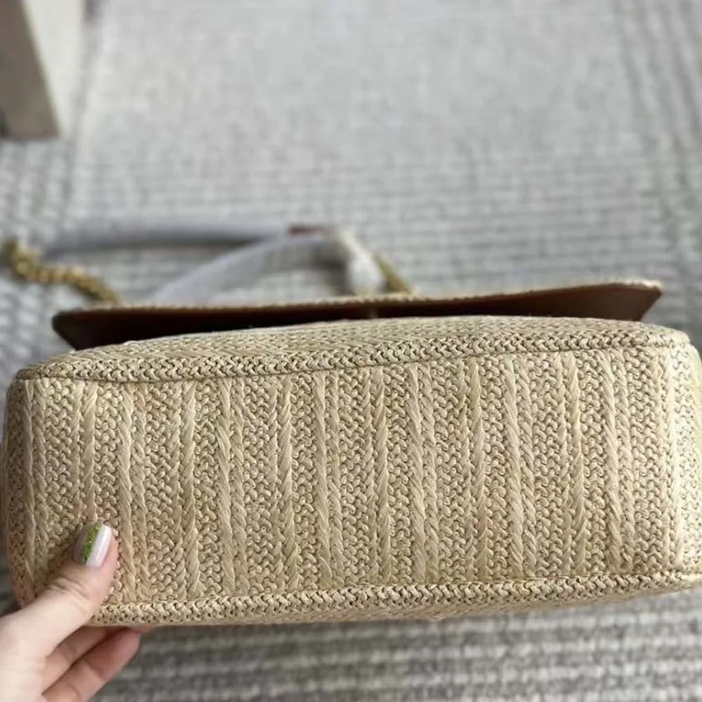 Saint Laurent YSL Niki Small Chain Bag in Raffia and Leather for Women in Natural Saint Laurent YSL Niki Small Chain Bag in Raffia and Leather for Women in Natural