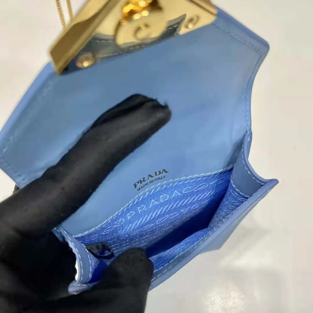 Prada Saffiano Leather Mini-Bag for Women in Blue