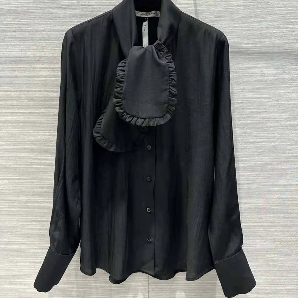 Dior Ascot Blouse Black Silk Twill for Women Dior Ascot Blouse Black Silk Twill for Women