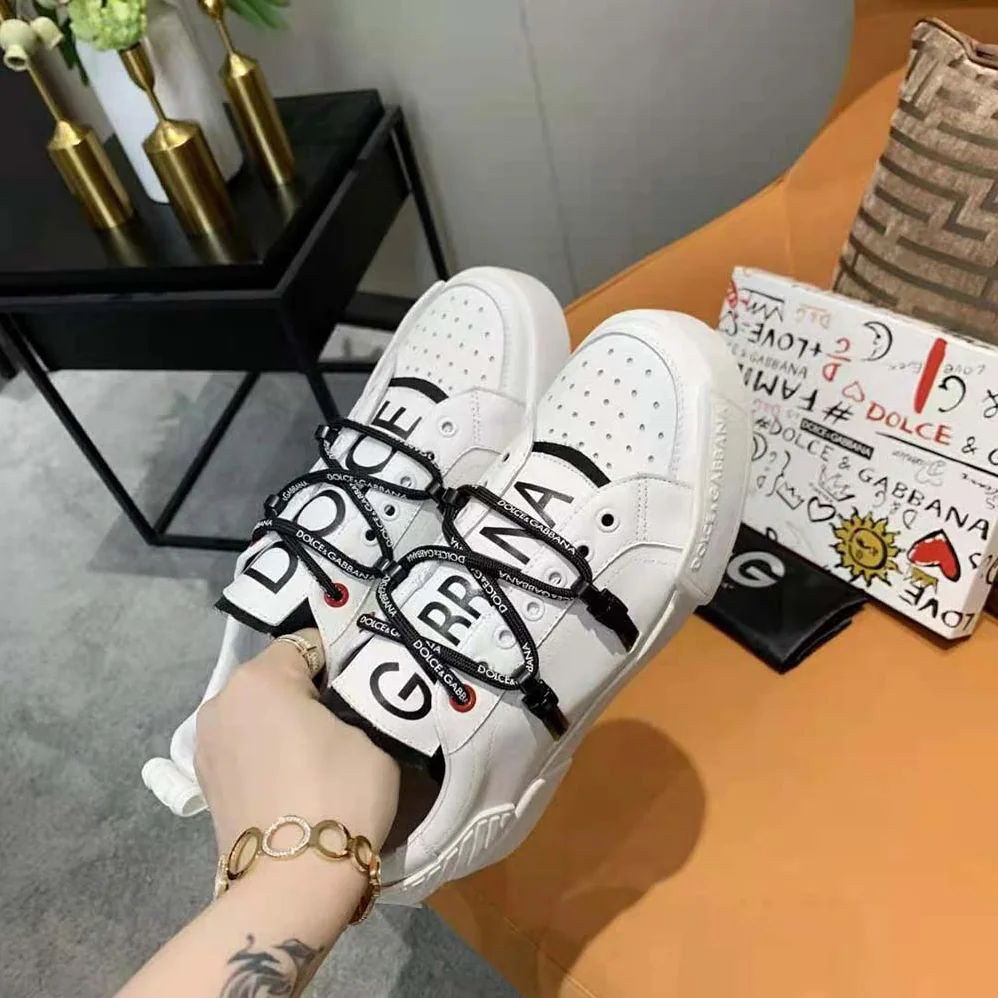 Dolce Gabbana D&G Portofino Sneakers in Calfskin and Patent Leather for Unisex Dolce Gabbana D&G Portofino Sneakers in Calfskin and Patent Leather for Unisex