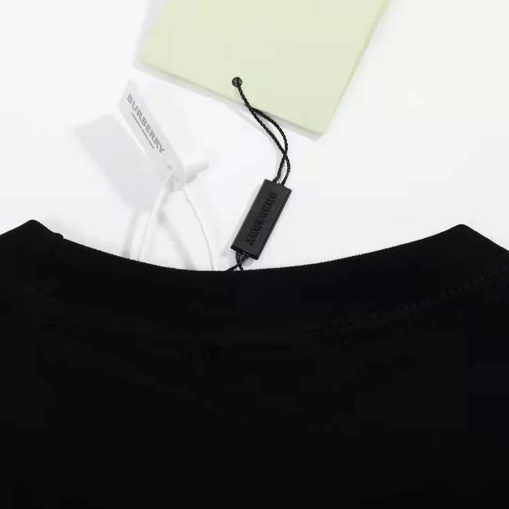 Burberry Embroidered Oak Leaf Crest Cotton T-shirt for Men in Black