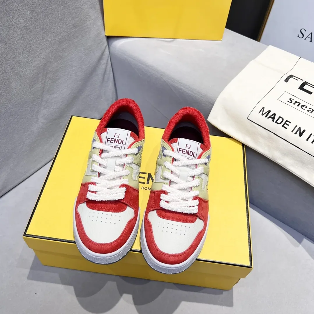 Fendi FD Match Low Tops Sneakers Red 7E1493AI1NF1H1D Fendi FD Match Low Tops Sneakers Red 7E1493AI1NF1H1D
