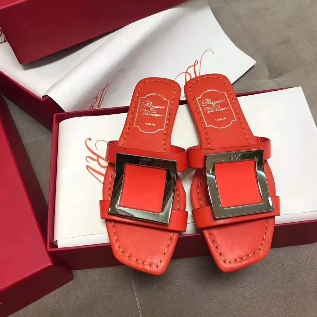 Roger Vivier Bikiviv' Mules Flat Sandals for Women in Orange