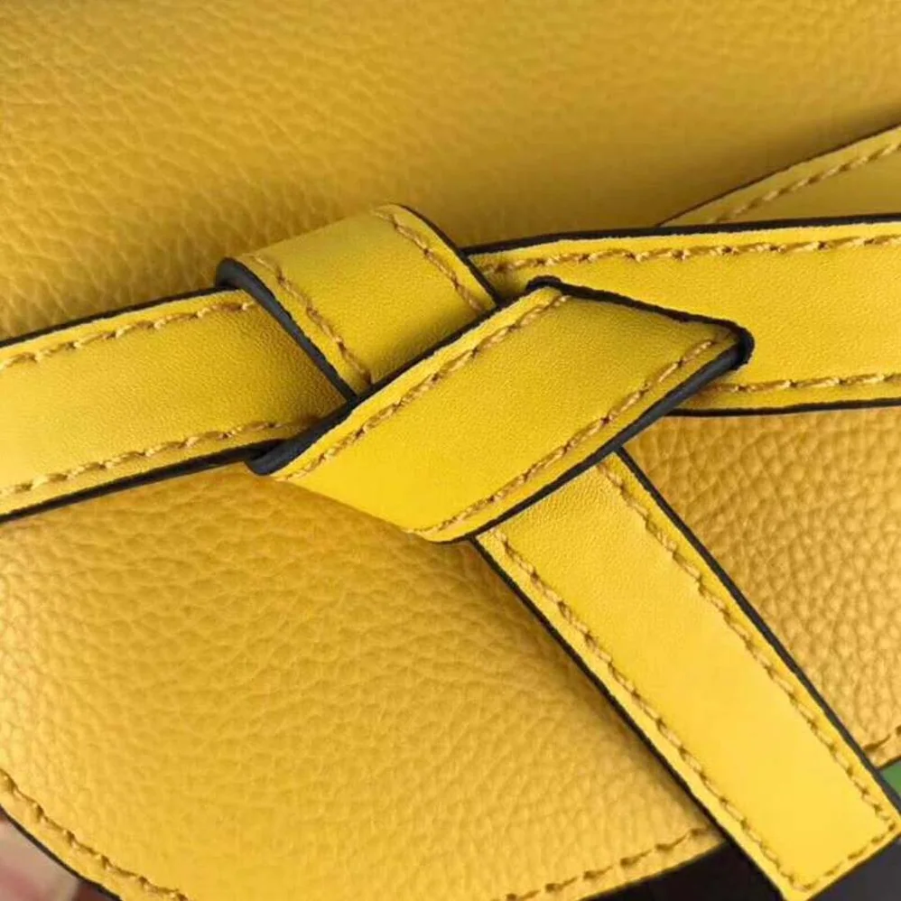 Loewe Gate Mini Bag Yellow Soft Grained Calf Leather for Women