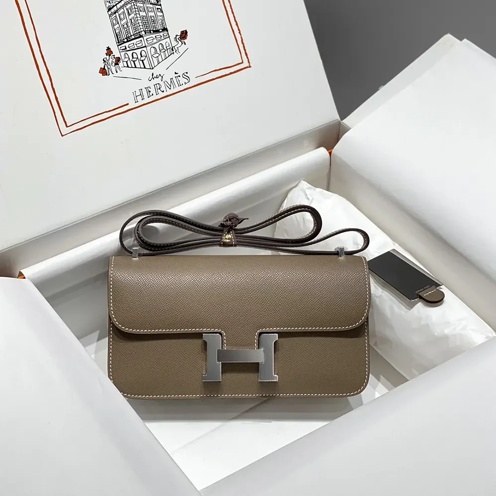 Hermes Constance Elan Epsom Silver for Women in Gray