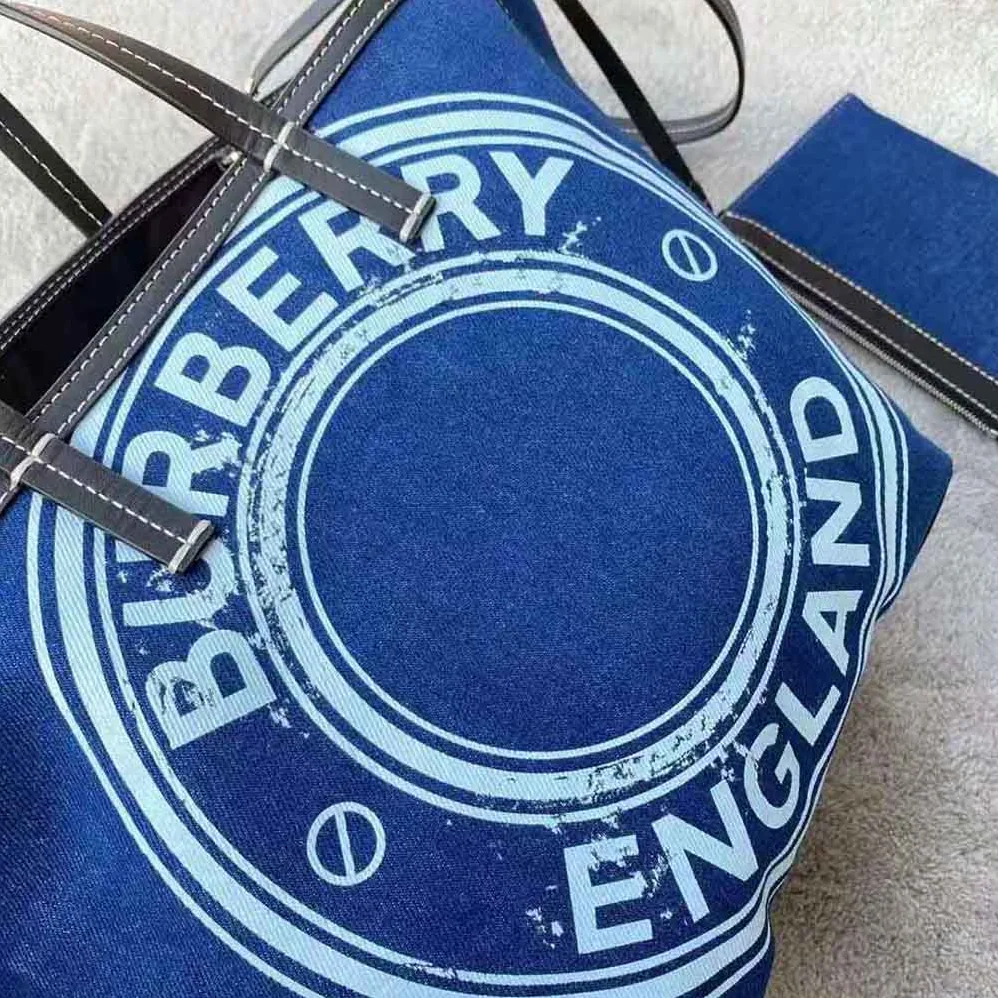 Burberry Mini Logo Graphic Denim Beach Tote for Women