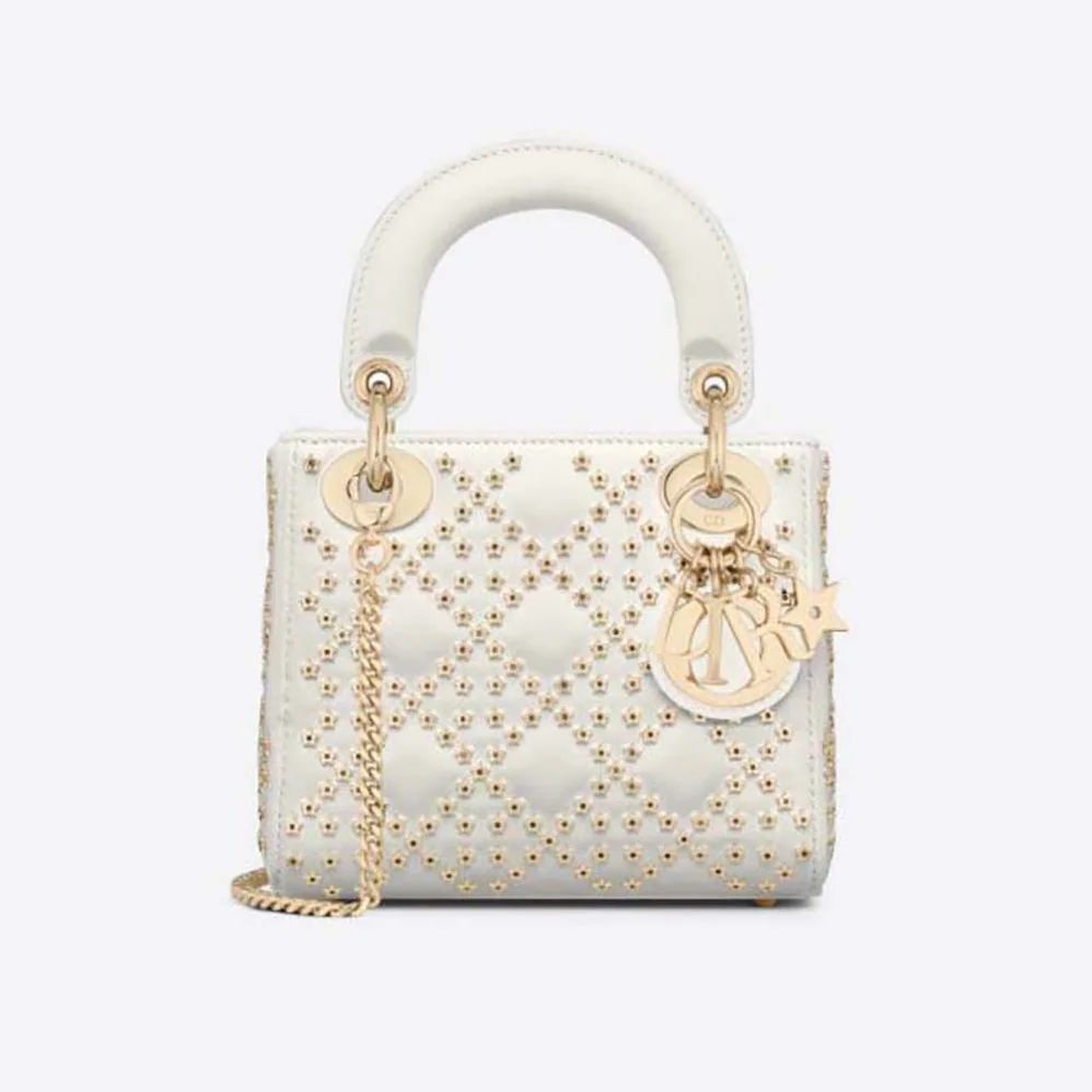 Dior Mini Lady Dior Bag Latte Lucky Star Cannage Lambskin for Women Dior Mini Lady Dior Bag Latte Lucky Star Cannage Lambskin for Women