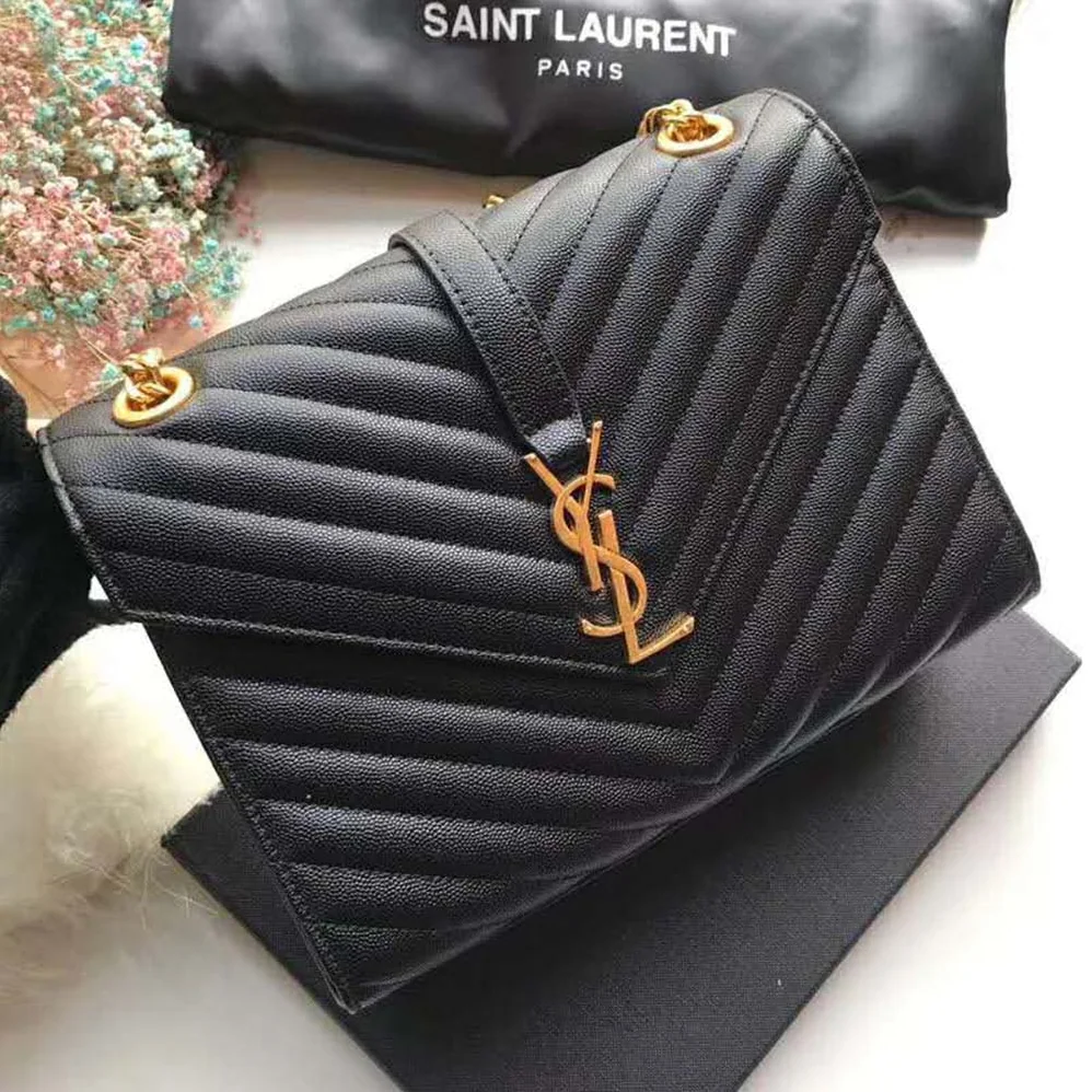 Saint Laurent YSL Envelope Large Grain De Poudre Embossed for Women