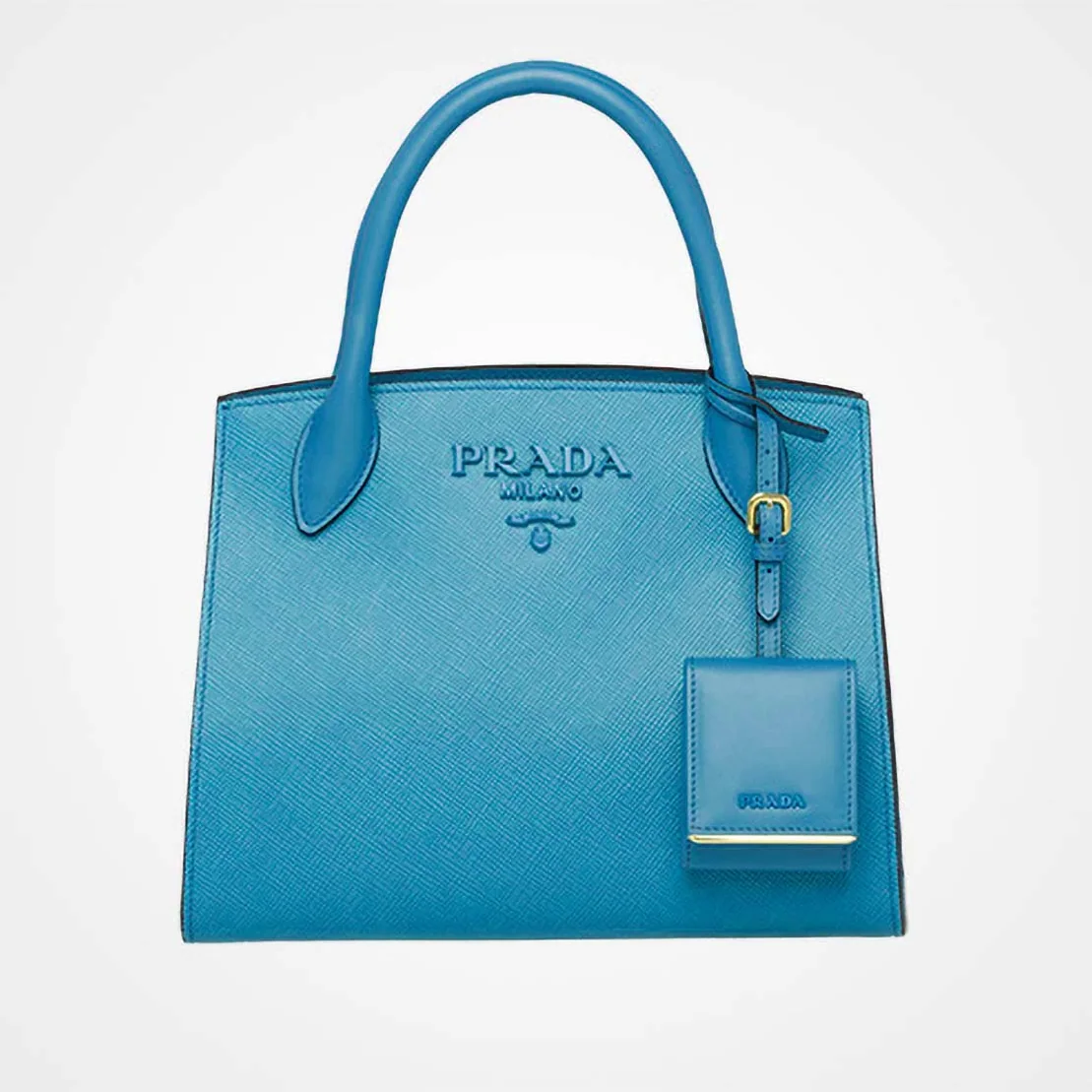 Prada Monochrome Handbag in Saffiano and Calf Leather in Aqua Prada Monochrome Handbag in Saffiano and Calf Leather in Aqua