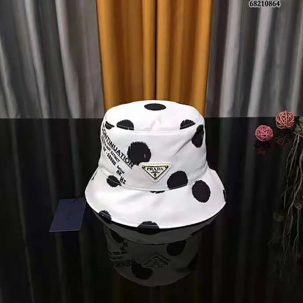 Prada Printed Re-Nylon Bucket Hat for Women in White