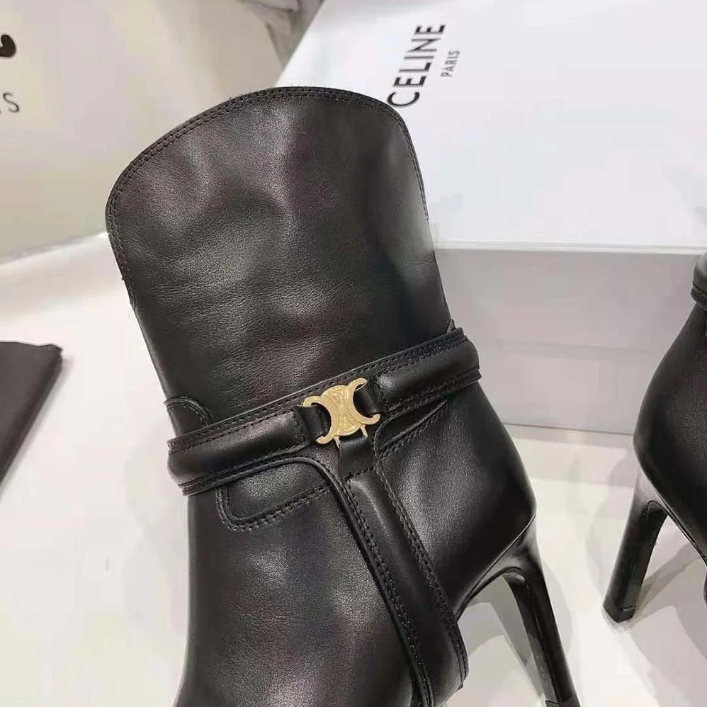 Celine Verneuil Triomphe Harness Low Boot in Calfskin for Women