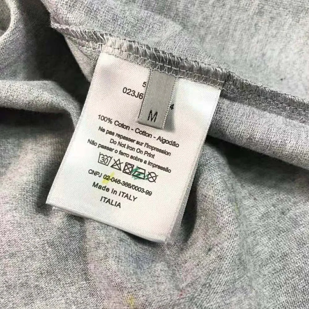 Dior Oversized Dior T-shirt Gray Cotton Jersey with Paint Print for Women Dior Oversized Dior T-shirt Gray Cotton Jersey with Paint Print for Women