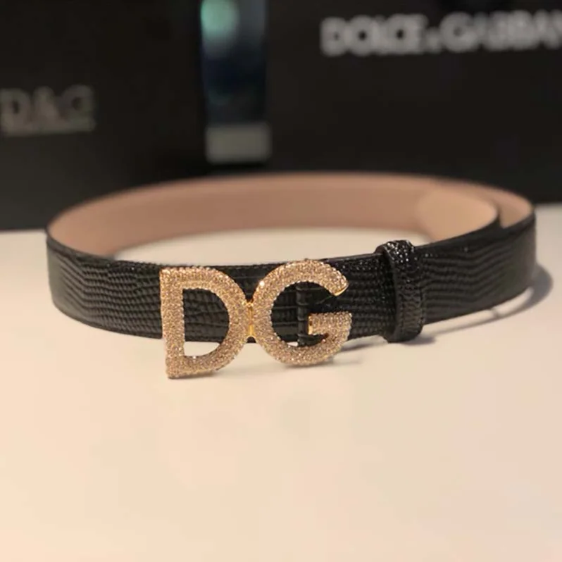 Dolce Gabbana D&G Belt in Iguana Print Calfskin for Women Dolce Gabbana D&G Belt in Iguana Print Calfskin for Women