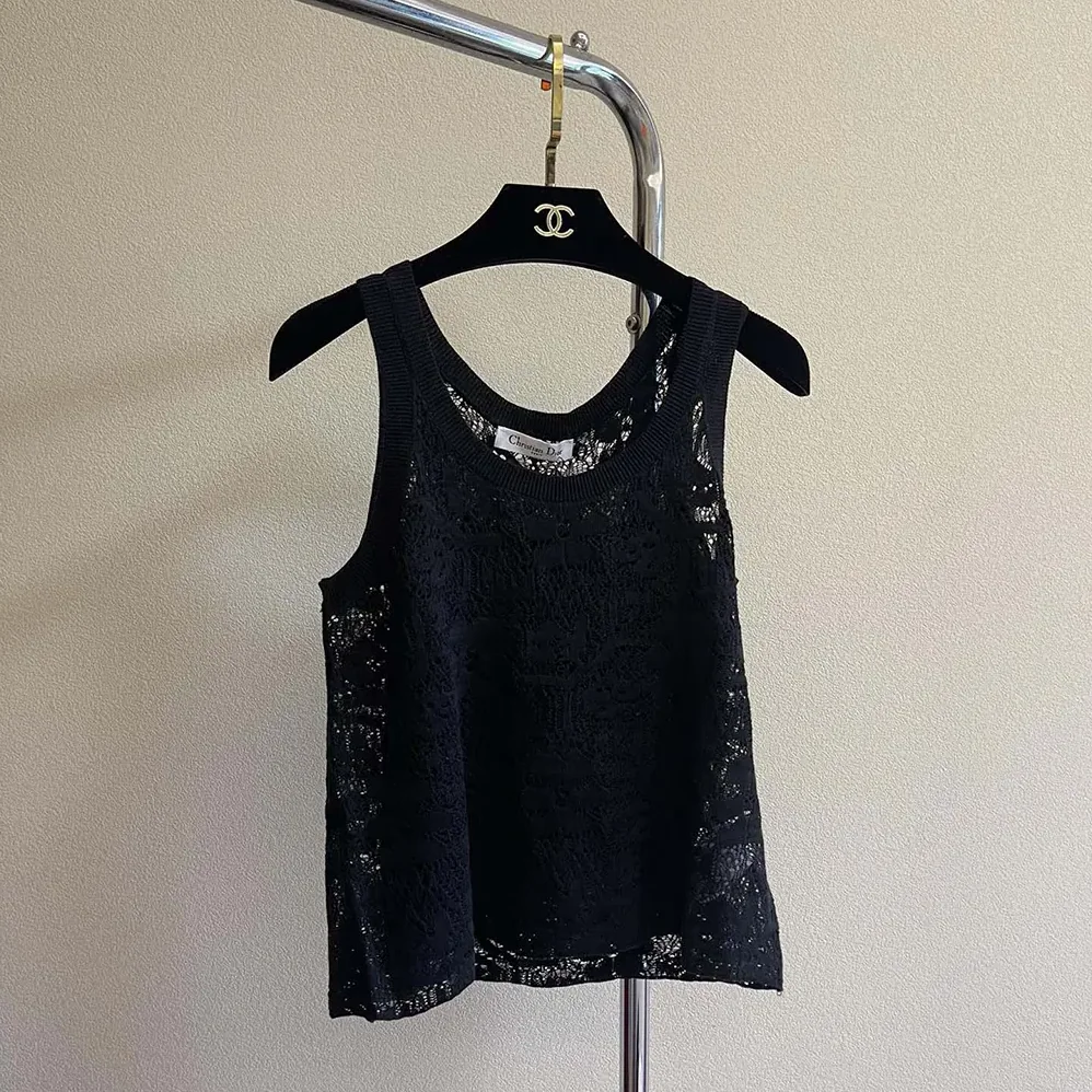 Dior Twinset Black Mohair and Wool Blend Lace for Women Dior Twinset Black Mohair and Wool Blend Lace for Women