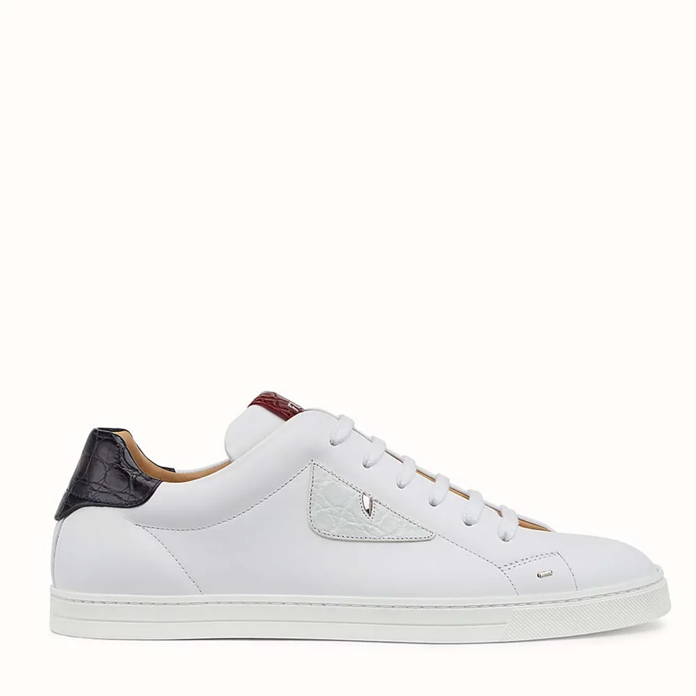 Fendi Shoes Sneakers White Leather Low for Men in Tops