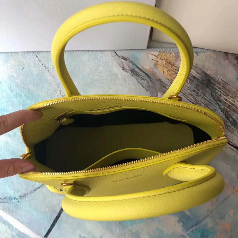 Balenciaga Ville Top Handle XXS Small Graffiti Calfskin for Women in Yellow